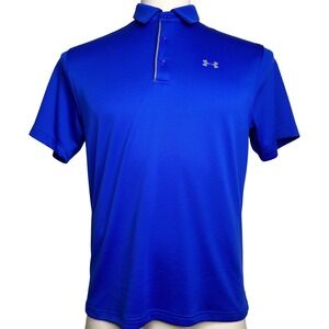 Under Armour Relaxed HeatGear Collared Polo Men Large Loose Fit Shirt Royal Blue